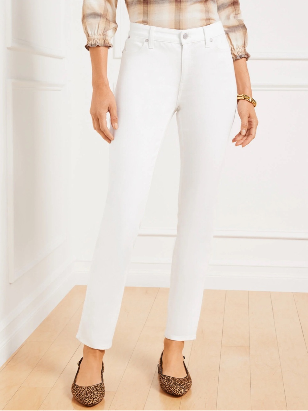 NWOT Talbots White Straight-Leg Jeans